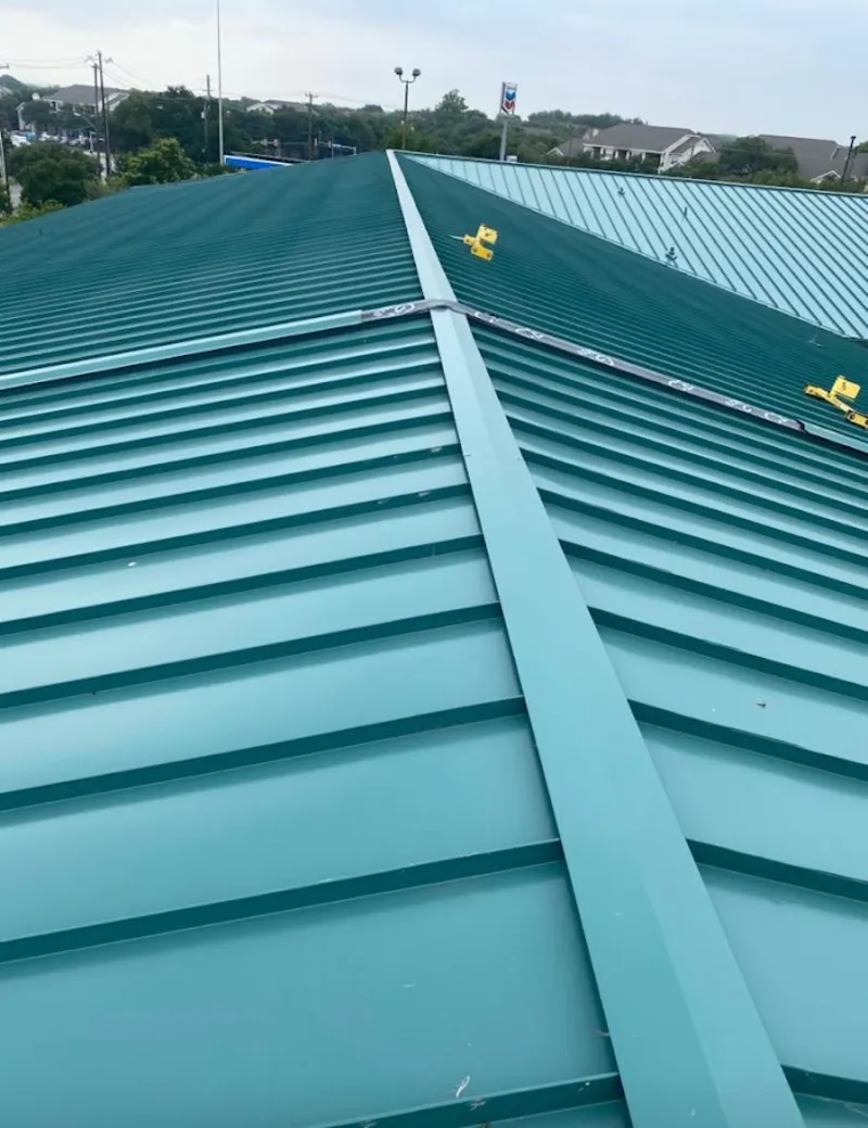 Green commercial metal roof ridge and valley for Metal Roof Repair in Towamencin